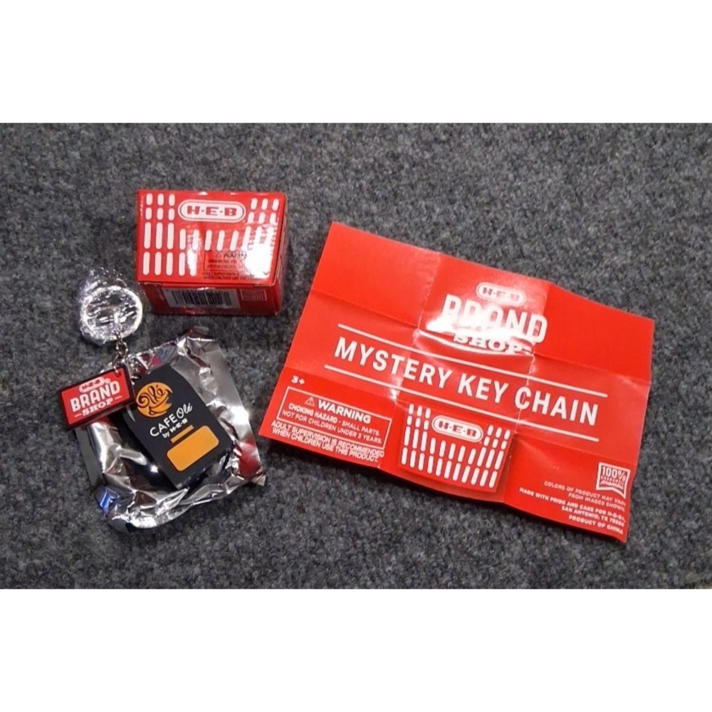 HEB Brand Shop Mystery Key Chain Cafe Ole Coffee Texas Grocery Collectible Box